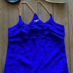 Gold Chain Royal Blue Top